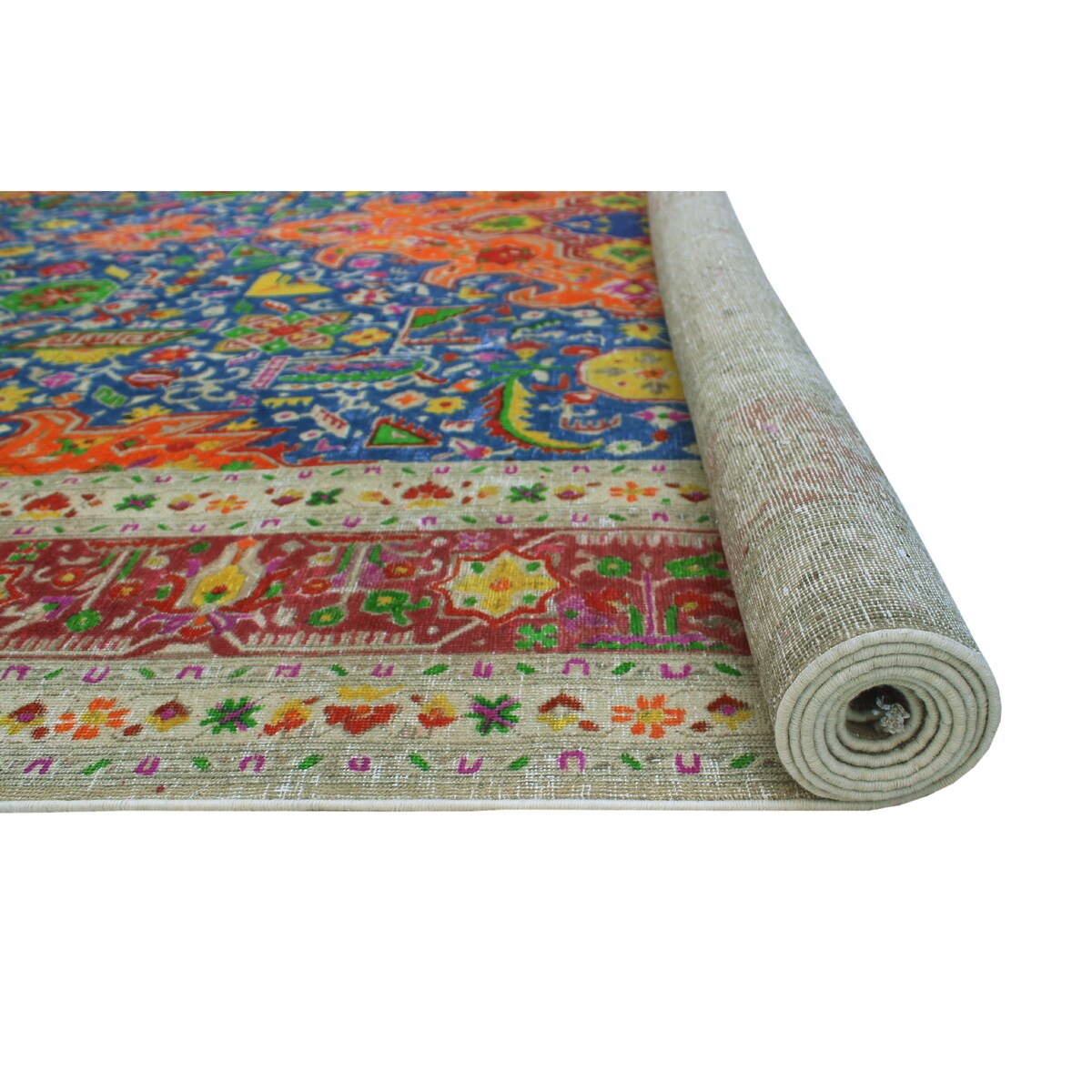 Noori Rug Fine Vintage Ulger Blue/Orange Rug - 8'0" x 10'6"