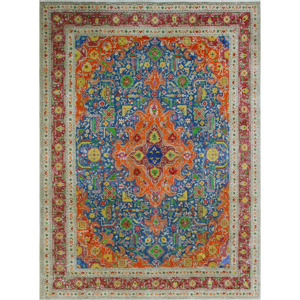 Noori Rug Fine Vintage Ulger Blue/Orange Rug - 8'0" x 10'6"