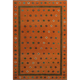 Noori Rug High-Low Kilim Apollo Orange/Green Rug - 6'9" x 9'9"