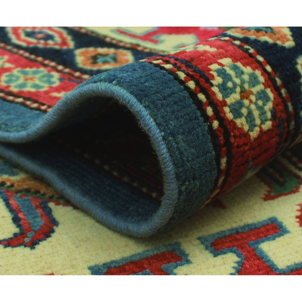 Noori Rug Kazak Aquanett Blue/Ivory Rug - 8'2" x 9'10"
