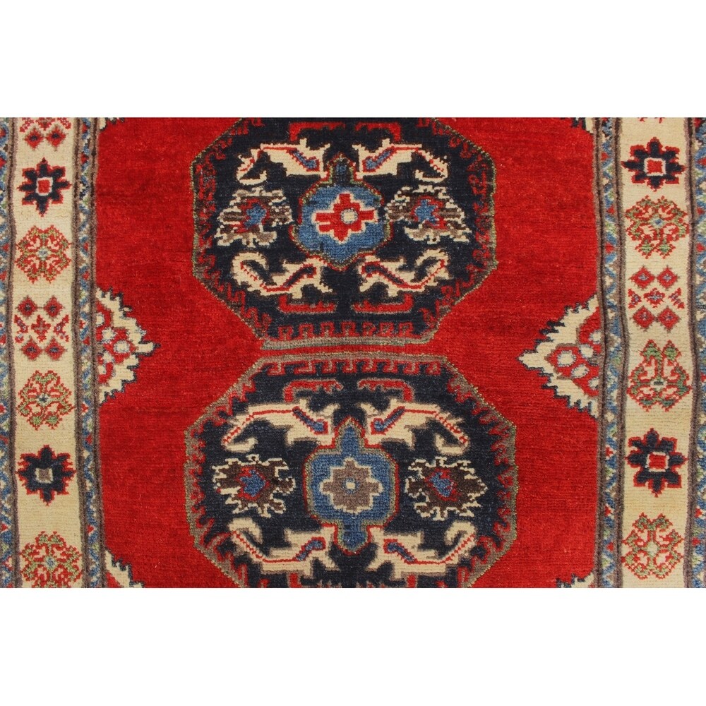 Noori Rug Kazak Azadeh Red/Beige Rug - 2'8" x 3'11"