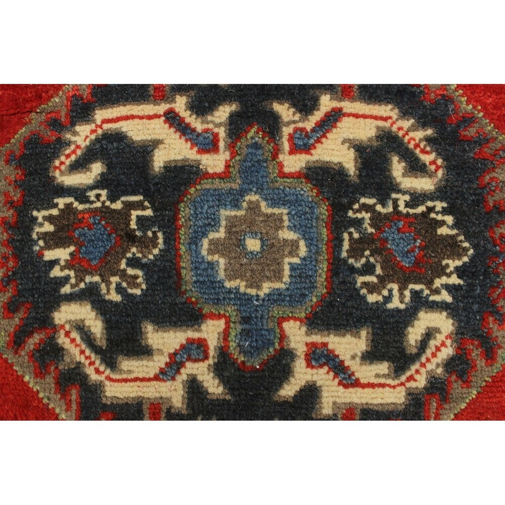 Noori Rug Kazak Azadeh Red/Beige Rug - 2'8" x 3'11"