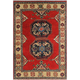 Noori Rug Kazak Azadeh Red/Beige Rug - 2'8" x 3'11"
