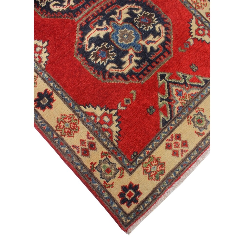 Noori Rug Kazak Azadeh Red/Beige Rug - 2'8" x 3'11"