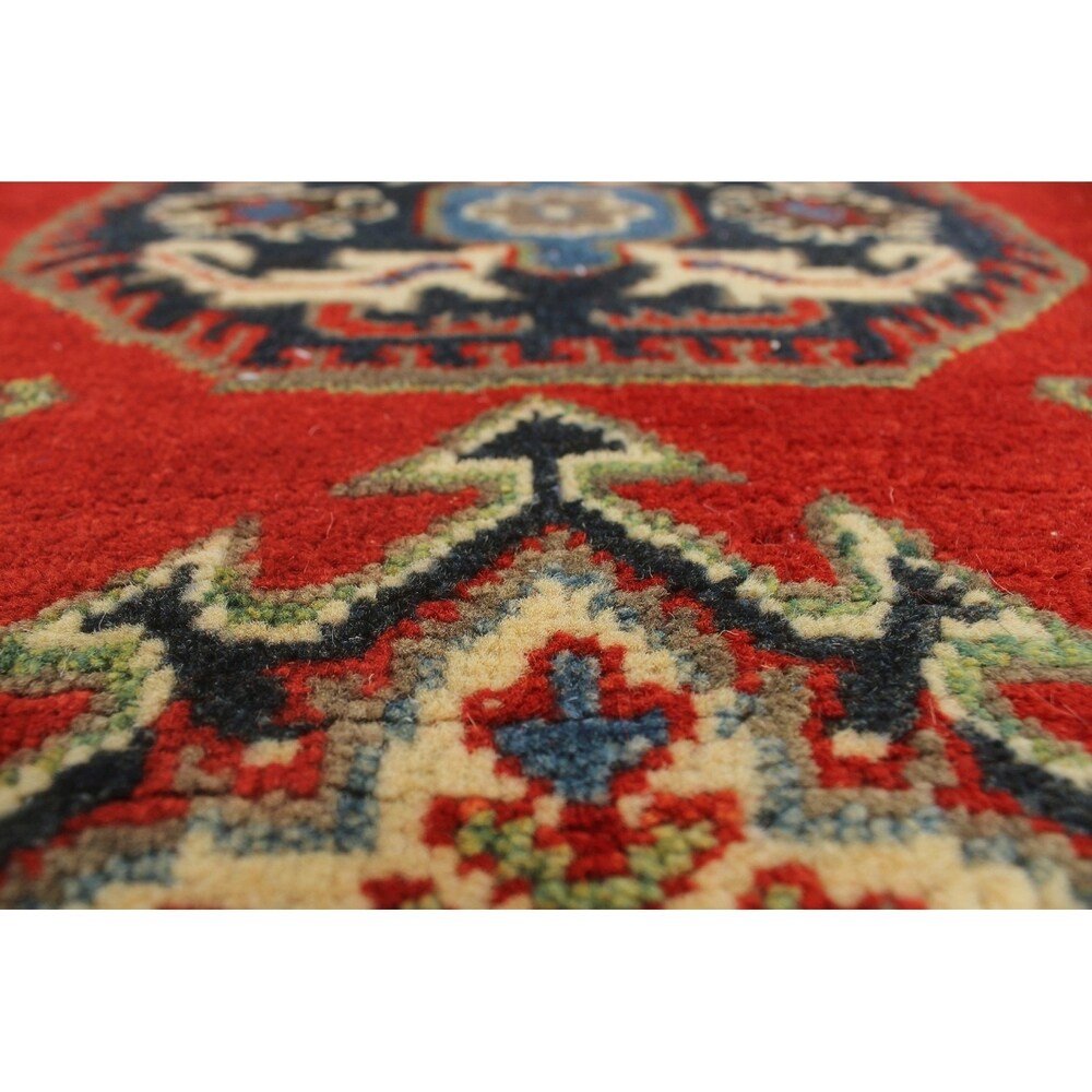 Noori Rug Kazak Azadeh Red/Beige Rug - 2'8" x 3'11"