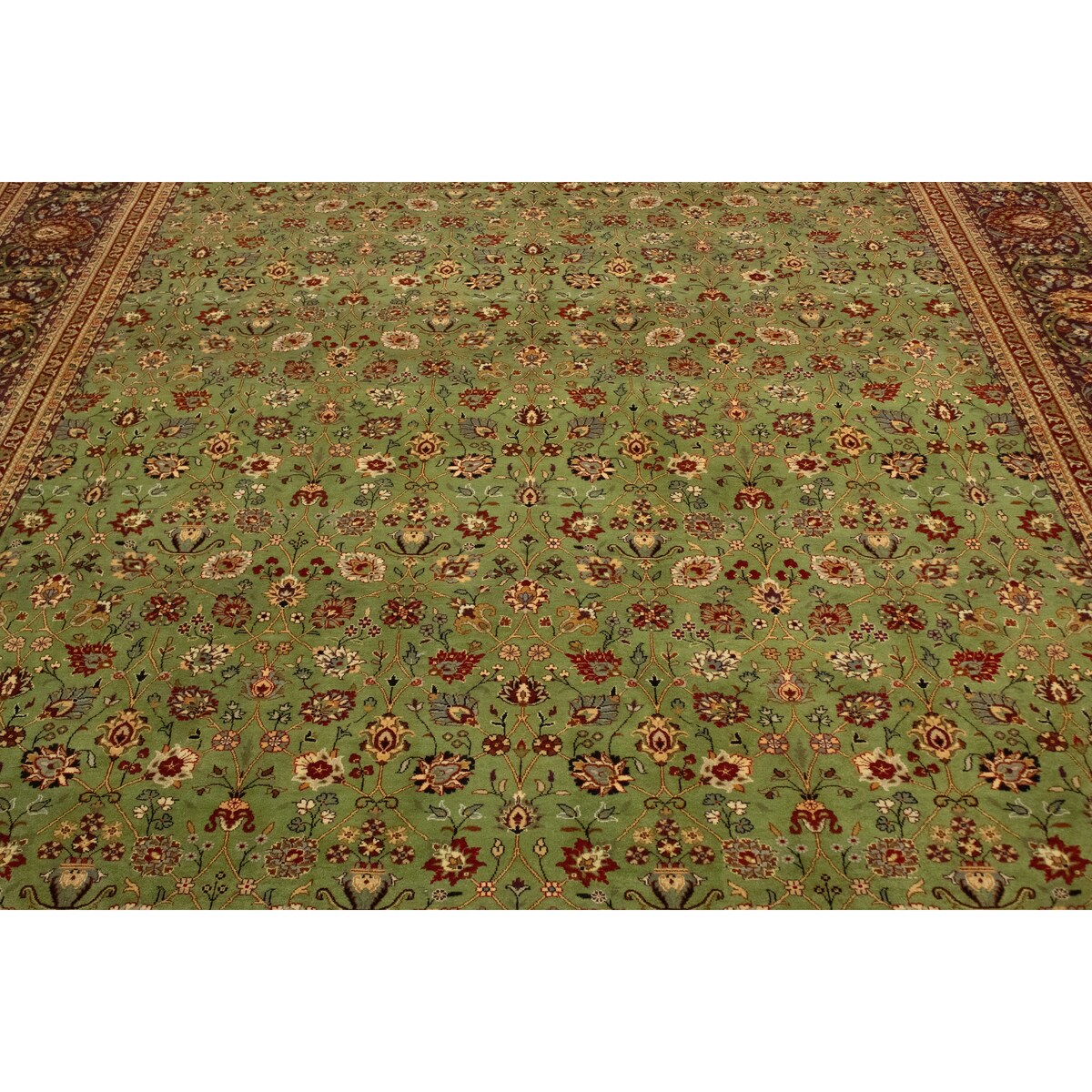 Noori Rug Pak-Persian Baki Green/Aubergine Rug - 9'0" x 11'7"