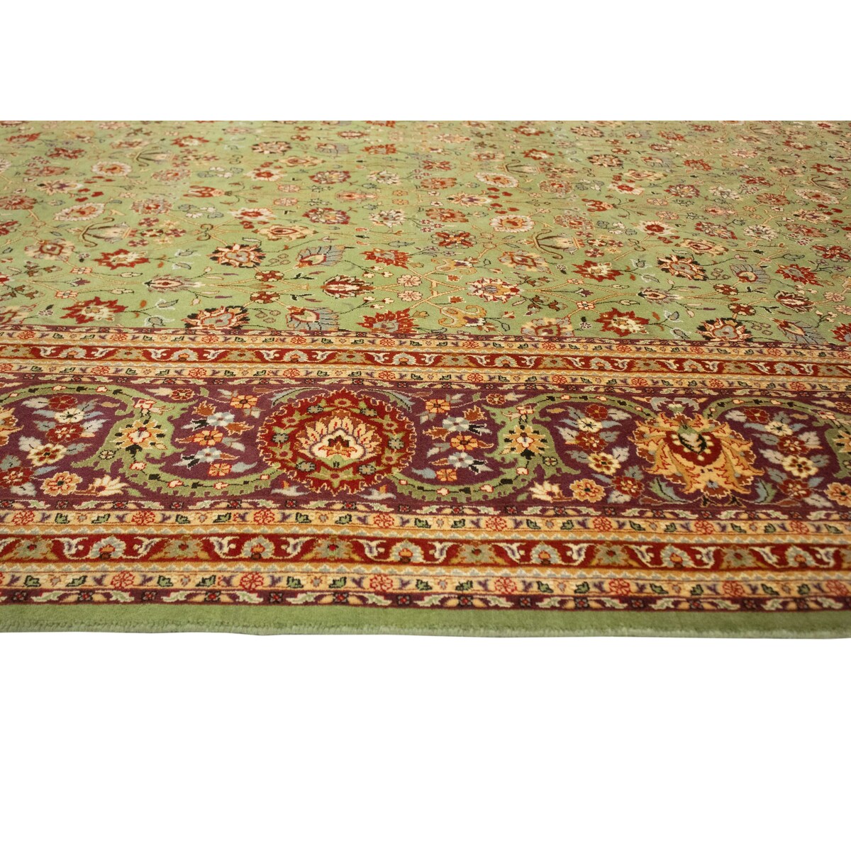 Noori Rug Pak-Persian Baki Green/Aubergine Rug - 9'0" x 11'7"