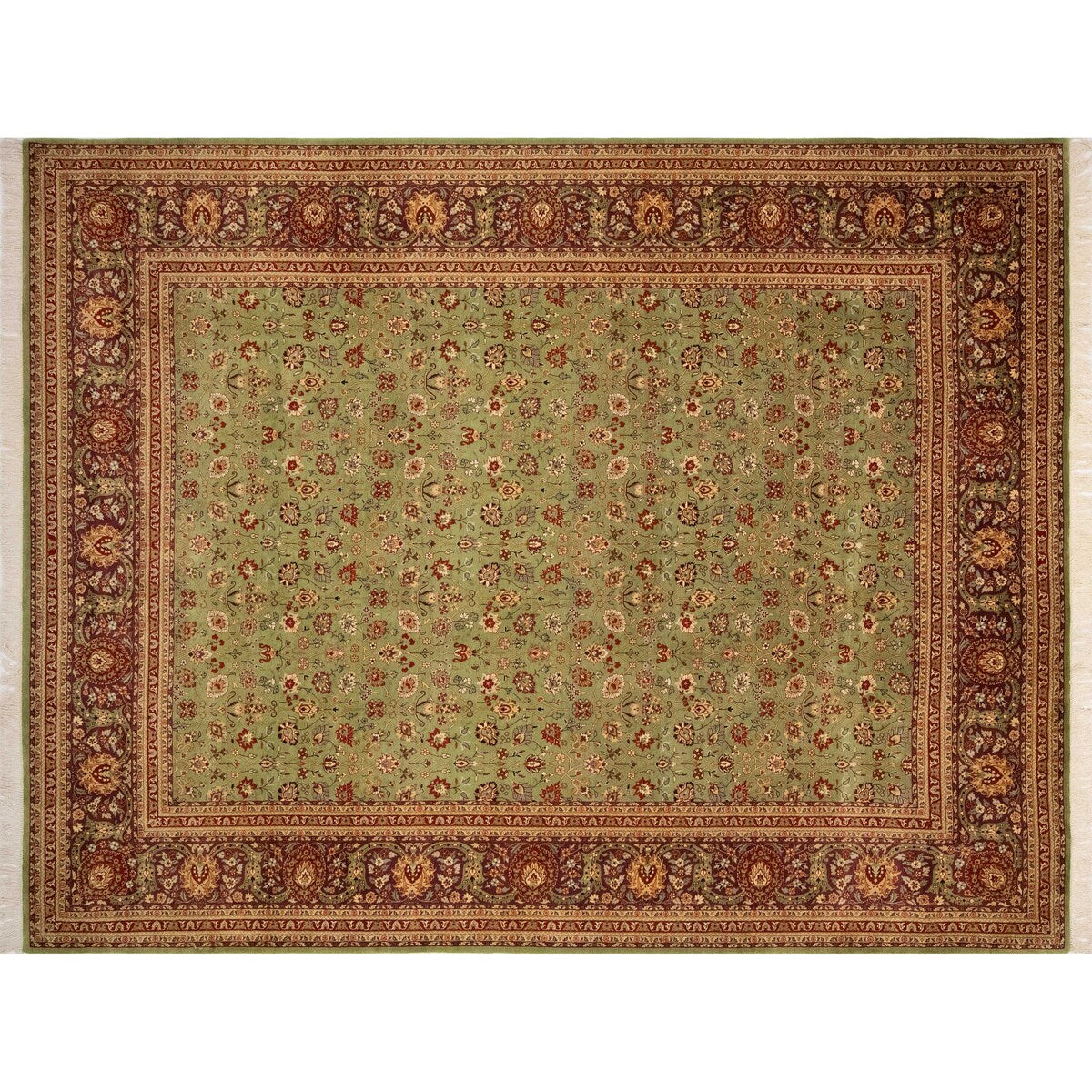 Noori Rug Pak-Persian Baki Green/Aubergine Rug - 9'0" x 11'7"