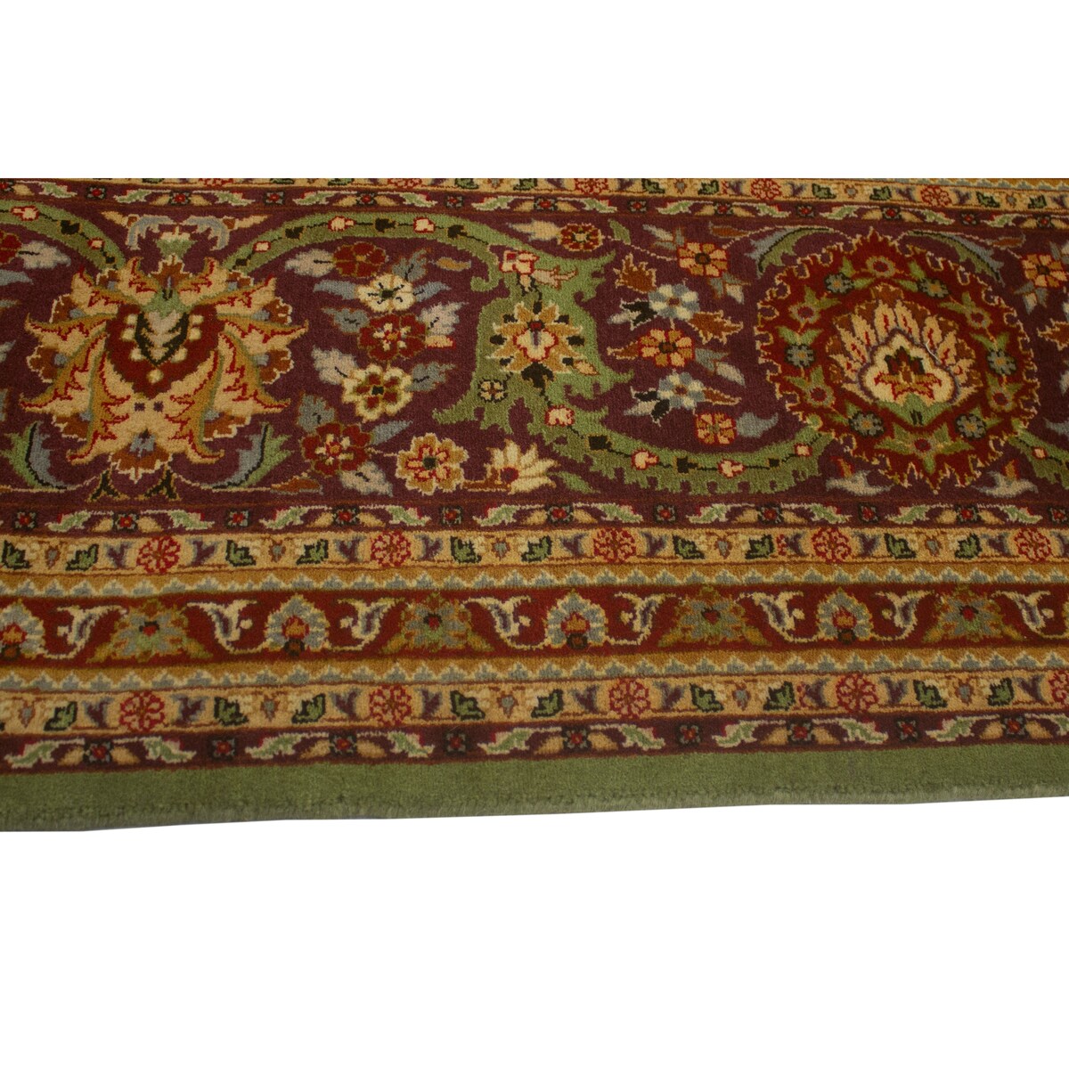 Noori Rug Pak-Persian Baki Green/Aubergine Rug - 9'0" x 11'7"