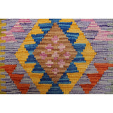 Noori Rug Sangat Kilim Corisand Purple/Grey Runner - 1'11" x 5'8"
