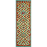 Hand-Woven Sangat Kilim Gulloo Red/Ivory Runner - 2'9" x 8'4"