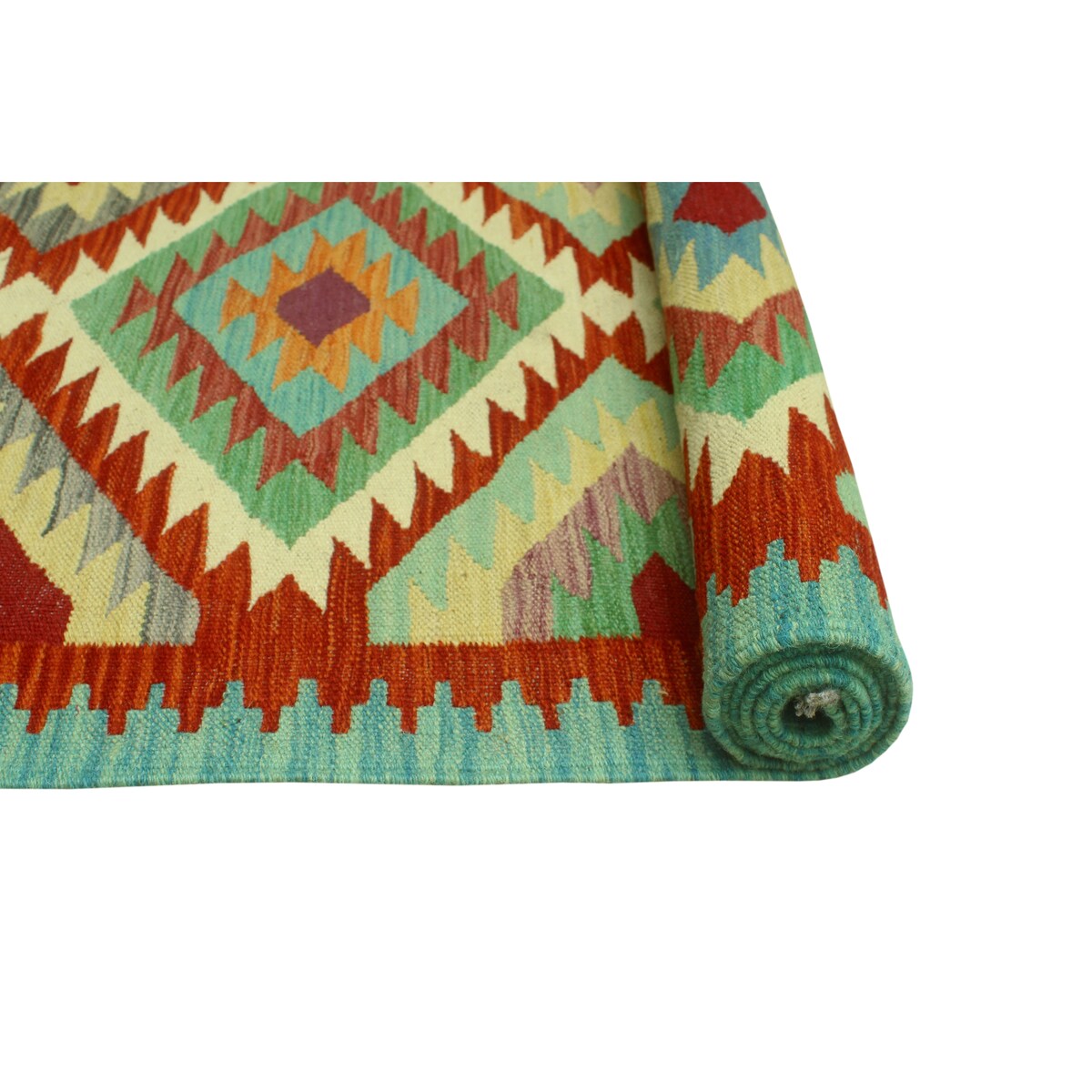 Hand-Woven Sangat Kilim Gulloo Red/Ivory Runner - 2'9" x 8'4"