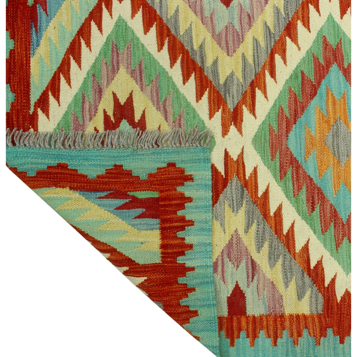 Hand-Woven Sangat Kilim Gulloo Red/Ivory Runner - 2'9" x 8'4"