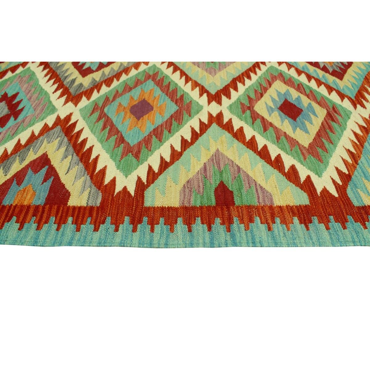 Hand-Woven Sangat Kilim Gulloo Red/Ivory Runner - 2'9" x 8'4"