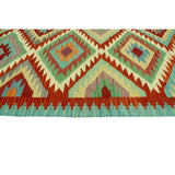 Hand-Woven Sangat Kilim Gulloo Red/Ivory Runner - 2'9" x 8'4"