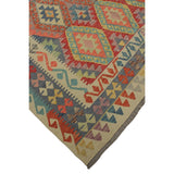 Noori Rug Sangat Kilim Julia Ki Blue/Ivory Rug - 6'10" x 9'10"