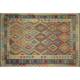 Noori Rug Sangat Kilim Julia Ki Blue/Ivory Rug - 6'10" x 9'10"