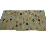 Noori Rug Sangat Kilim Mutalee Brown/Blue Runner - 2'10" x 6'5"