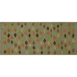 Noori Rug Sangat Kilim Mutalee Brown/Blue Runner - 2'10" x 6'5"