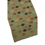 Noori Rug Sangat Kilim Mutalee Brown/Blue Runner - 2'10" x 6'5"