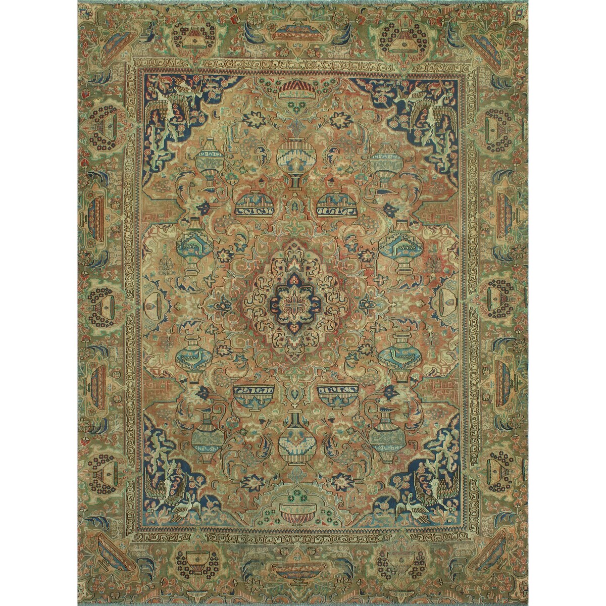 Noori Rug Semi-Antique Dannah Rust/Lt. Brown Rug - 8'9" x 12'3"