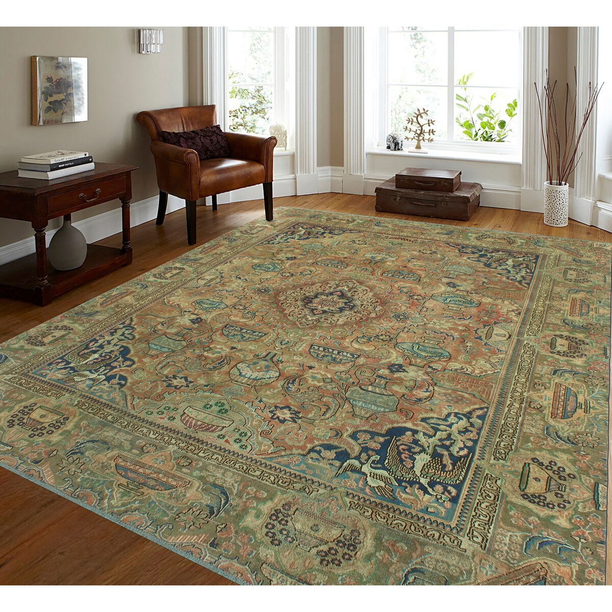 Noori Rug Semi-Antique Dannah Rust/Lt. Brown Rug - 8'9" x 12'3"