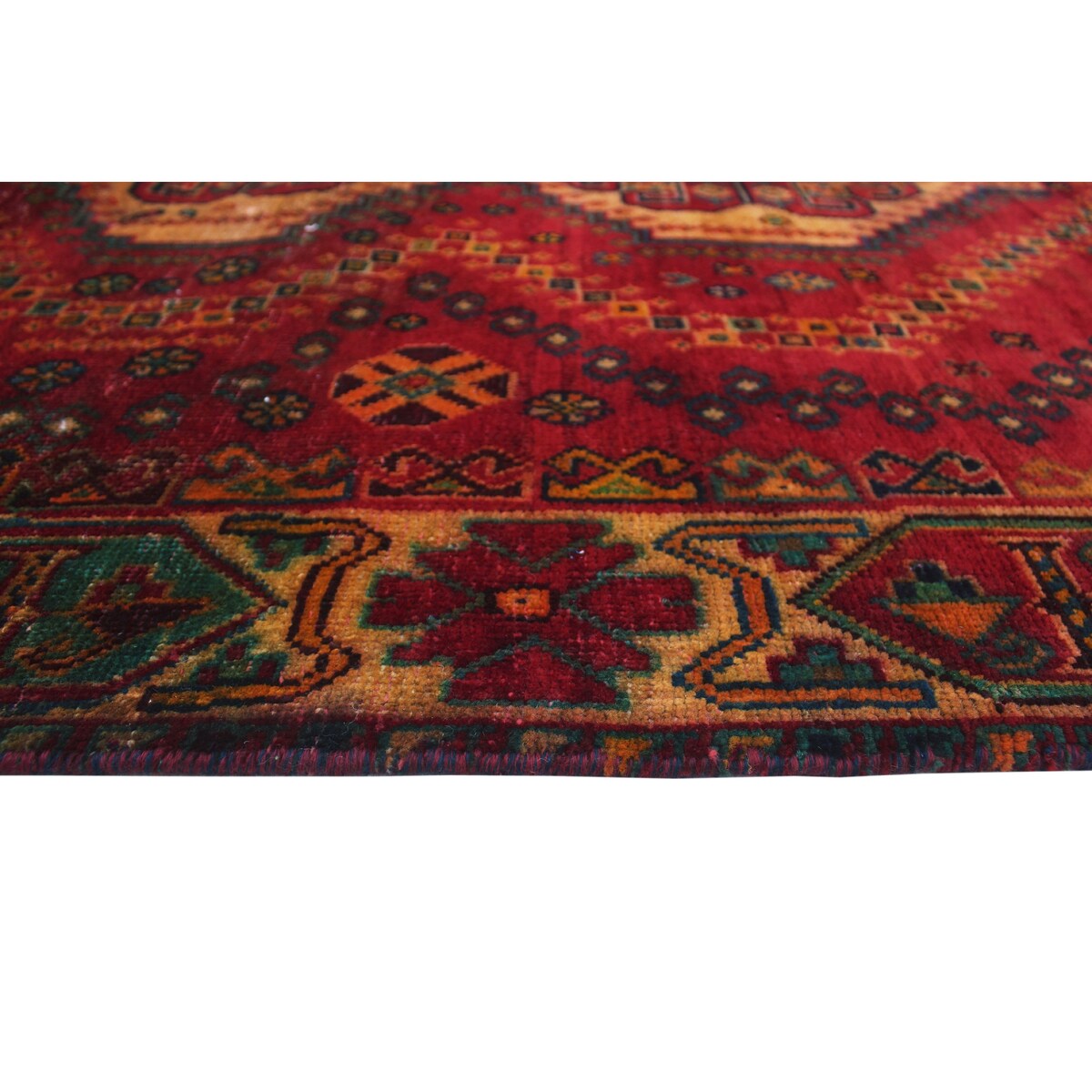 Noori Rug Vintage Beall Red/Black Rug - 4'3" x 6'3"