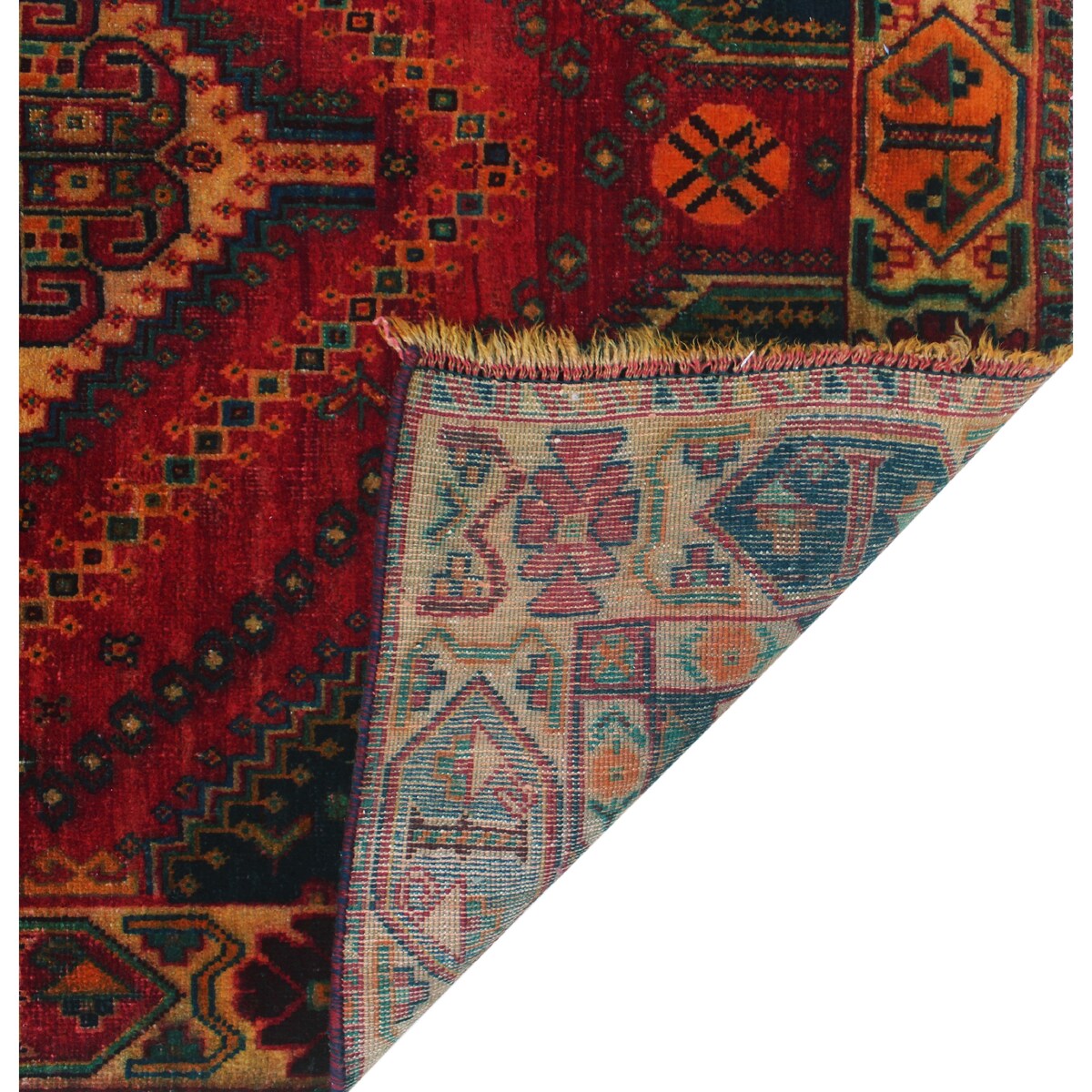 Noori Rug Vintage Beall Red/Black Rug - 4'3" x 6'3"