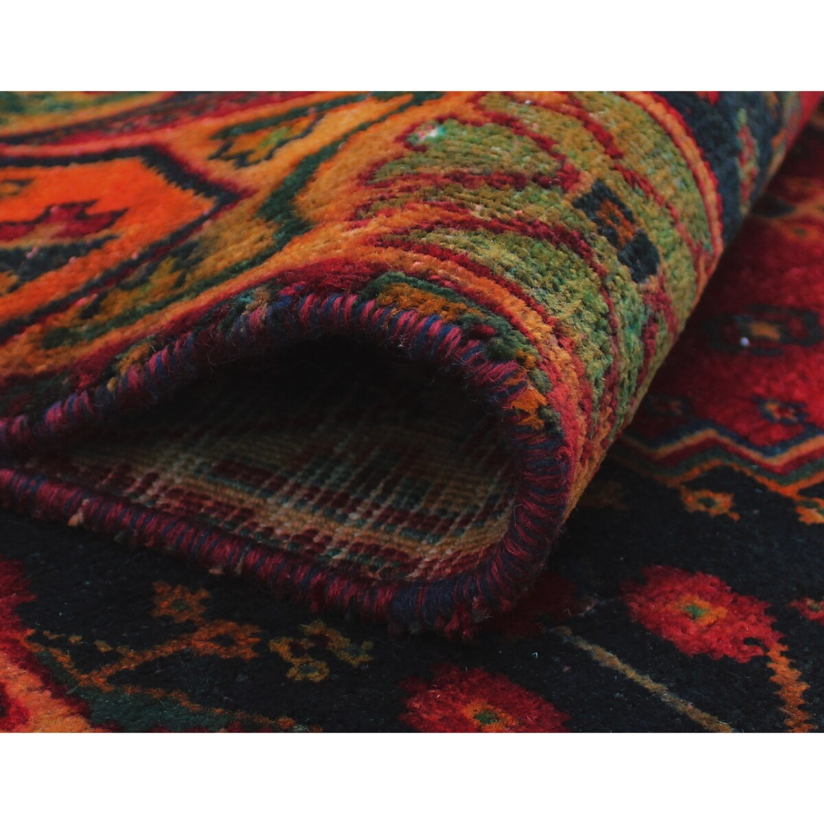 Noori Rug Vintage Beall Red/Black Rug - 4'3" x 6'3"