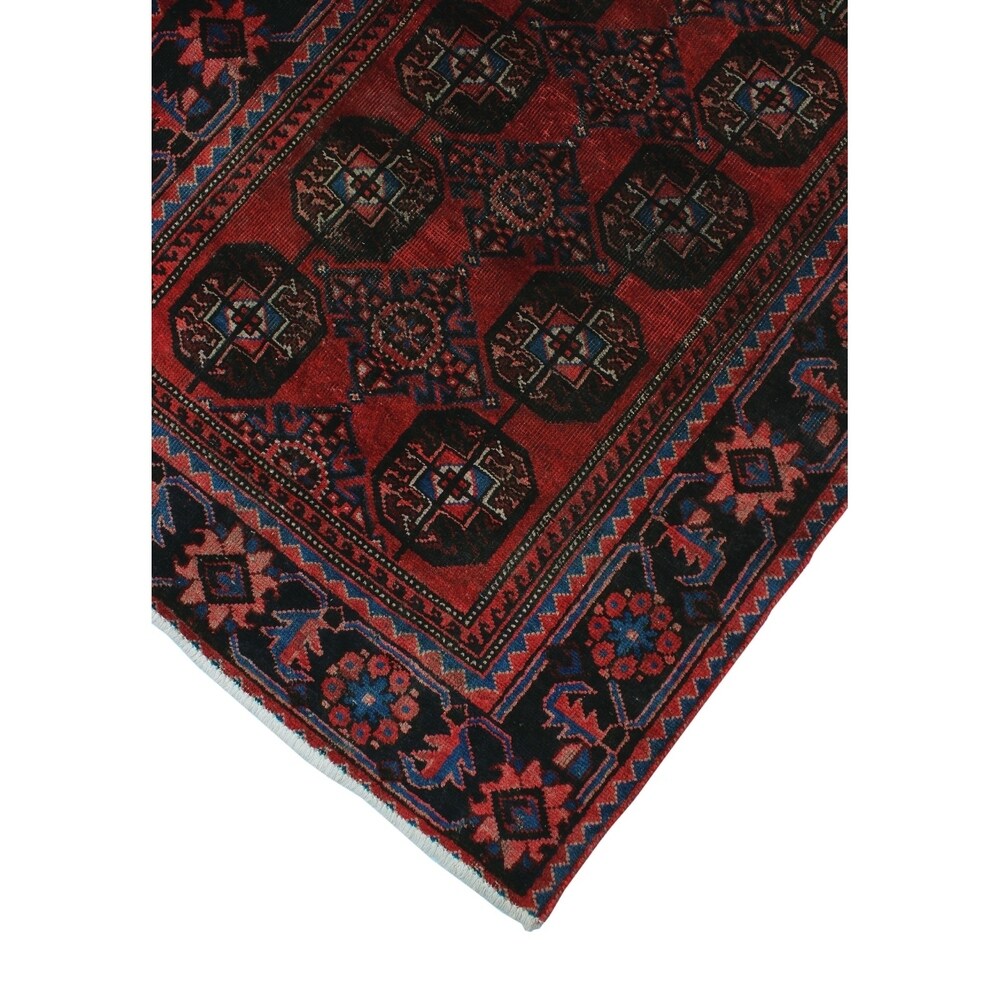 Noori Rug Vintage Blanca Red/Black Runner - 3'5" x 10'6"
