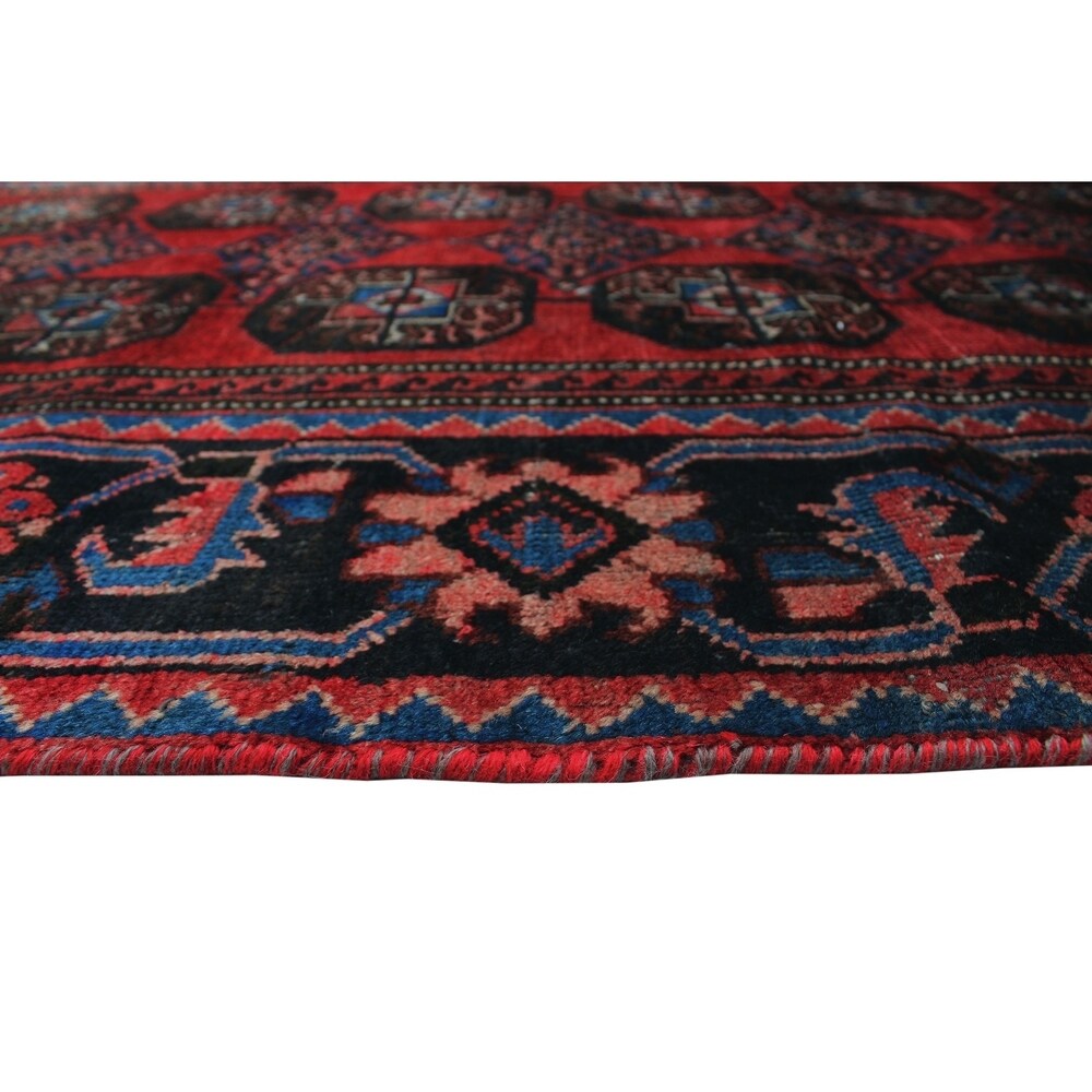 Noori Rug Vintage Blanca Red/Black Runner - 3'5" x 10'6"