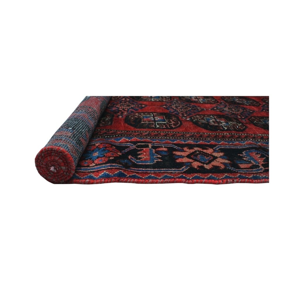 Noori Rug Vintage Blanca Red/Black Runner - 3'5" x 10'6"