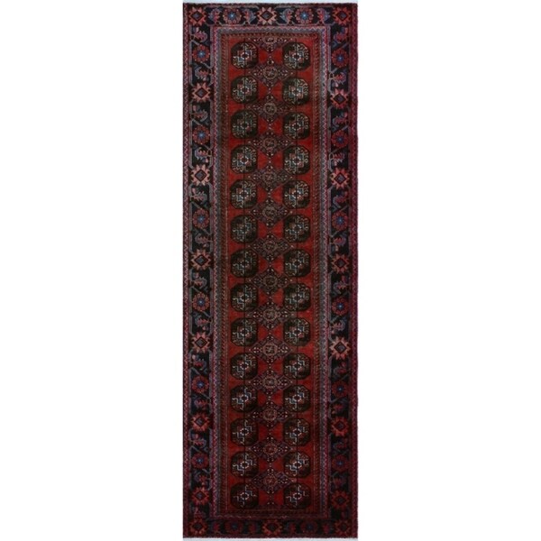 Noori Rug Vintage Blanca Red/Black Runner - 3'5" x 10'6"