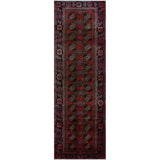 Noori Rug Vintage Blanca Red/Black Runner - 3'5" x 10'6"