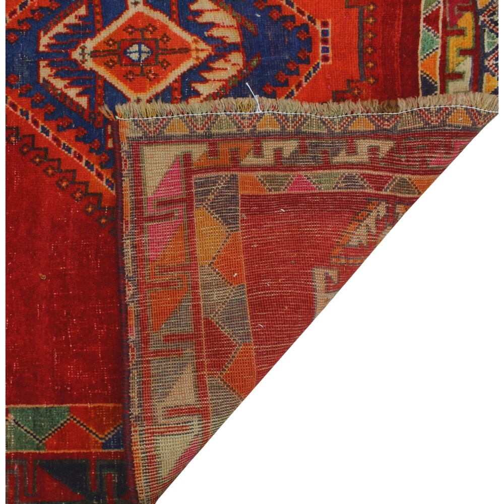 Noori Rug Vintage Distressed Loren Red/Orange Runner - 4'1" x 6'10"