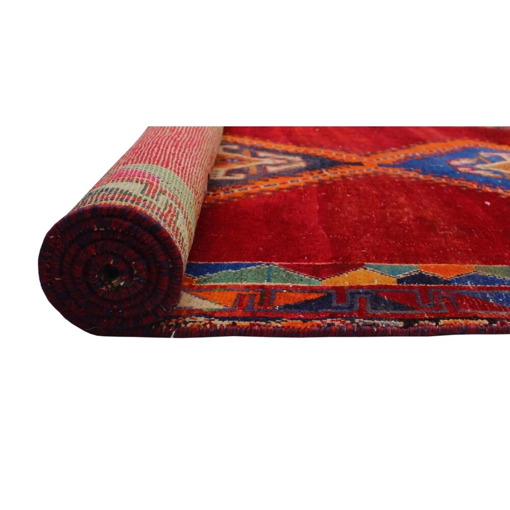 Noori Rug Vintage Distressed Loren Red/Orange Runner - 4'1" x 6'10"