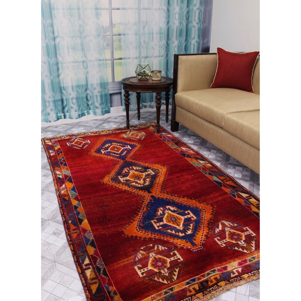 Noori Rug Vintage Distressed Loren Red/Orange Runner - 4'1" x 6'10"