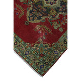 Noori Rug Vintage Distressed Tyrone Red/Lt. Green Rug - 3'4" x 4'7"