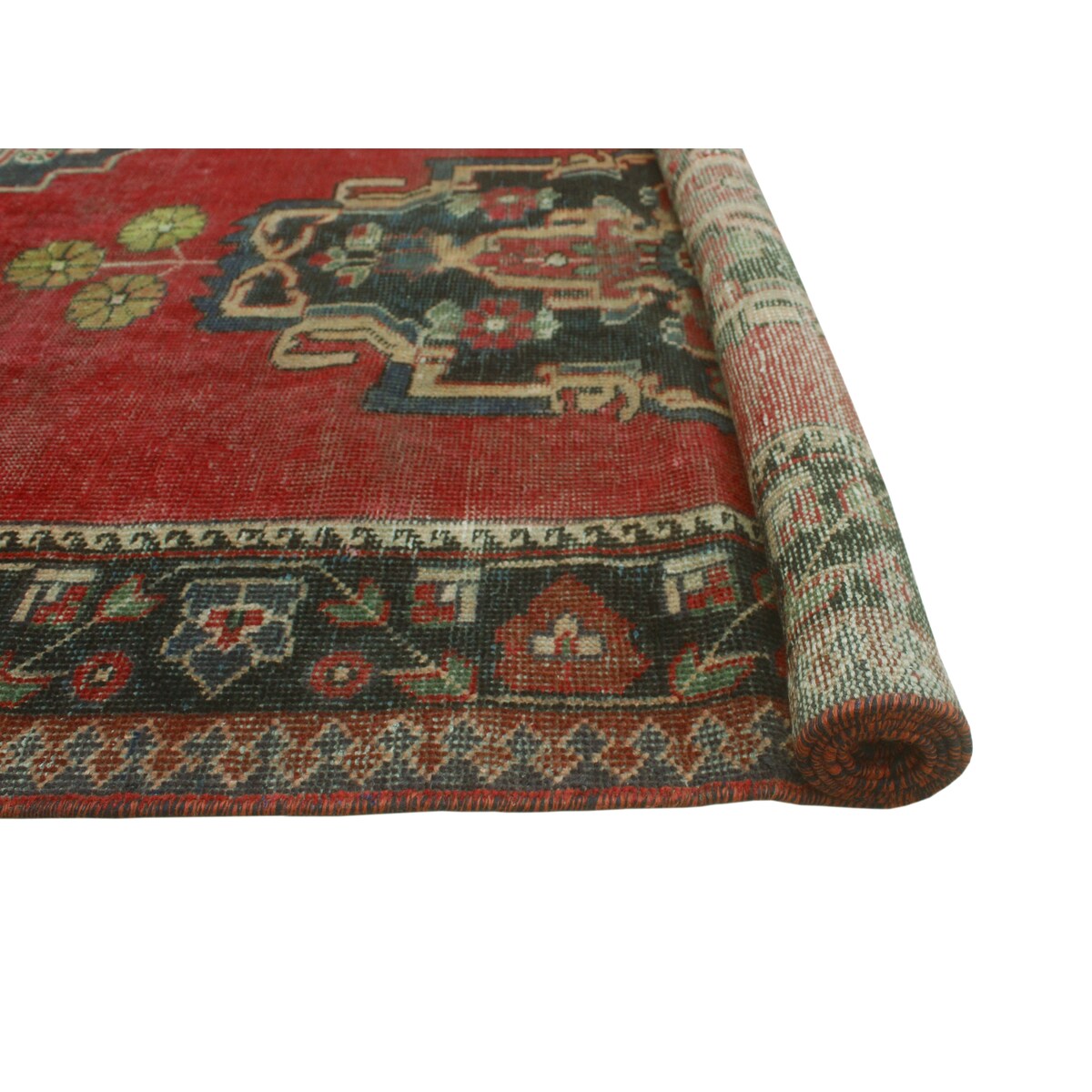 Noori Rug Vintage Distressed Vihaan Rust/Charcoal Rug - 3'10" x 6'4"