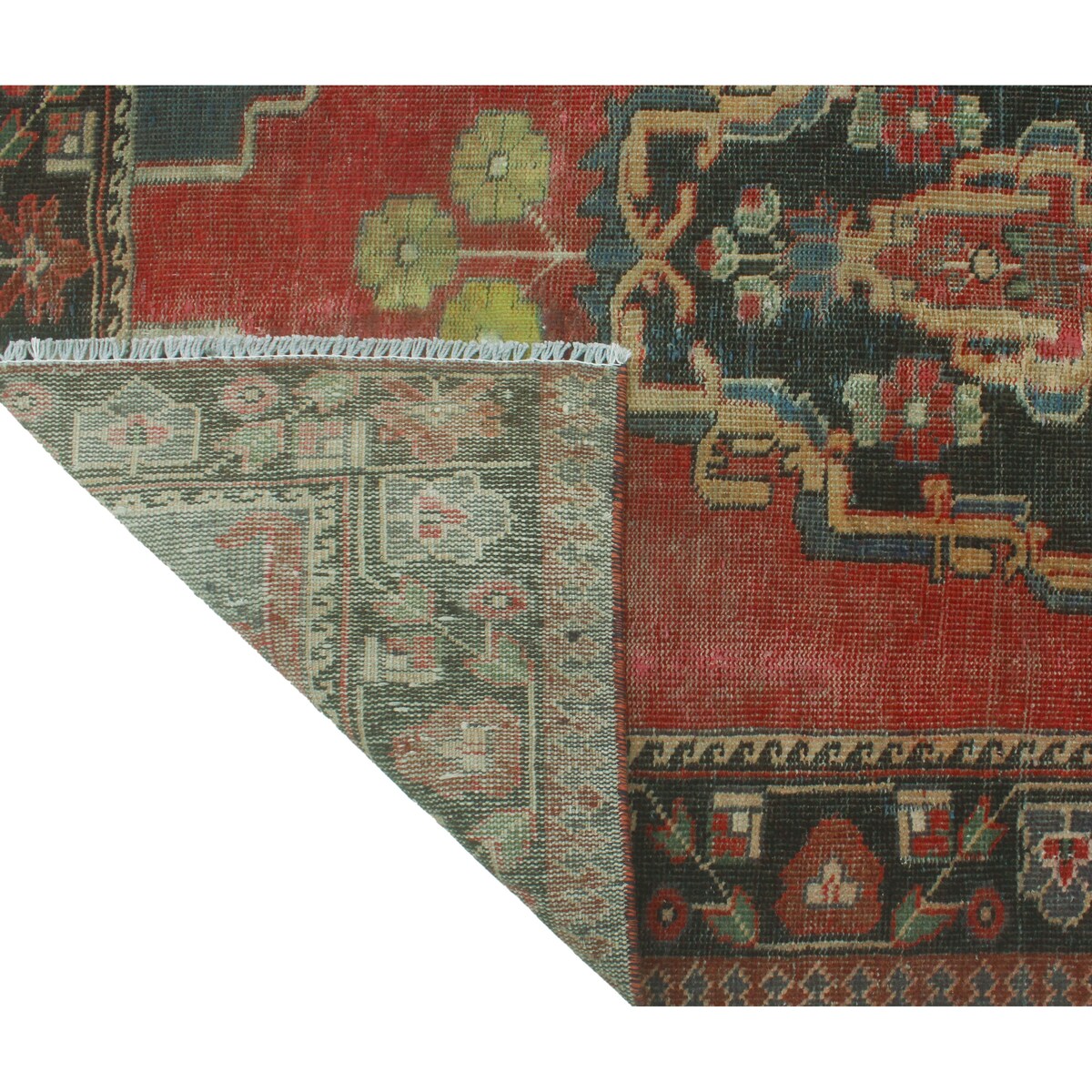 Noori Rug Vintage Distressed Vihaan Rust/Charcoal Rug - 3'10" x 6'4"