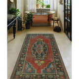 Noori Rug Vintage Distressed Vihaan Rust/Charcoal Rug - 3'10" x 6'4"