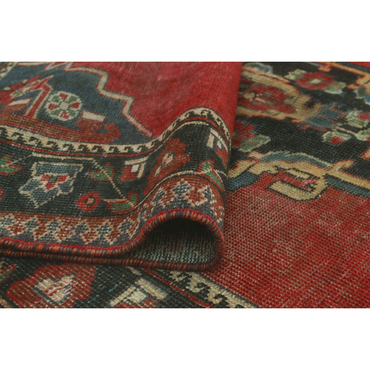 Noori Rug Vintage Distressed Vihaan Rust/Charcoal Rug - 3'10" x 6'4"