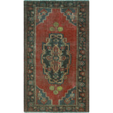 Noori Rug Vintage Distressed Vihaan Rust/Charcoal Rug - 3'10" x 6'4"