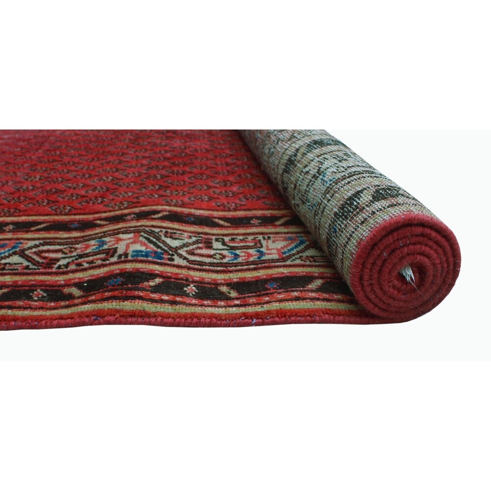 Noori Rug Vintage Distressed Wendell Red/Ivory Runner - 3'5" x 11'4"