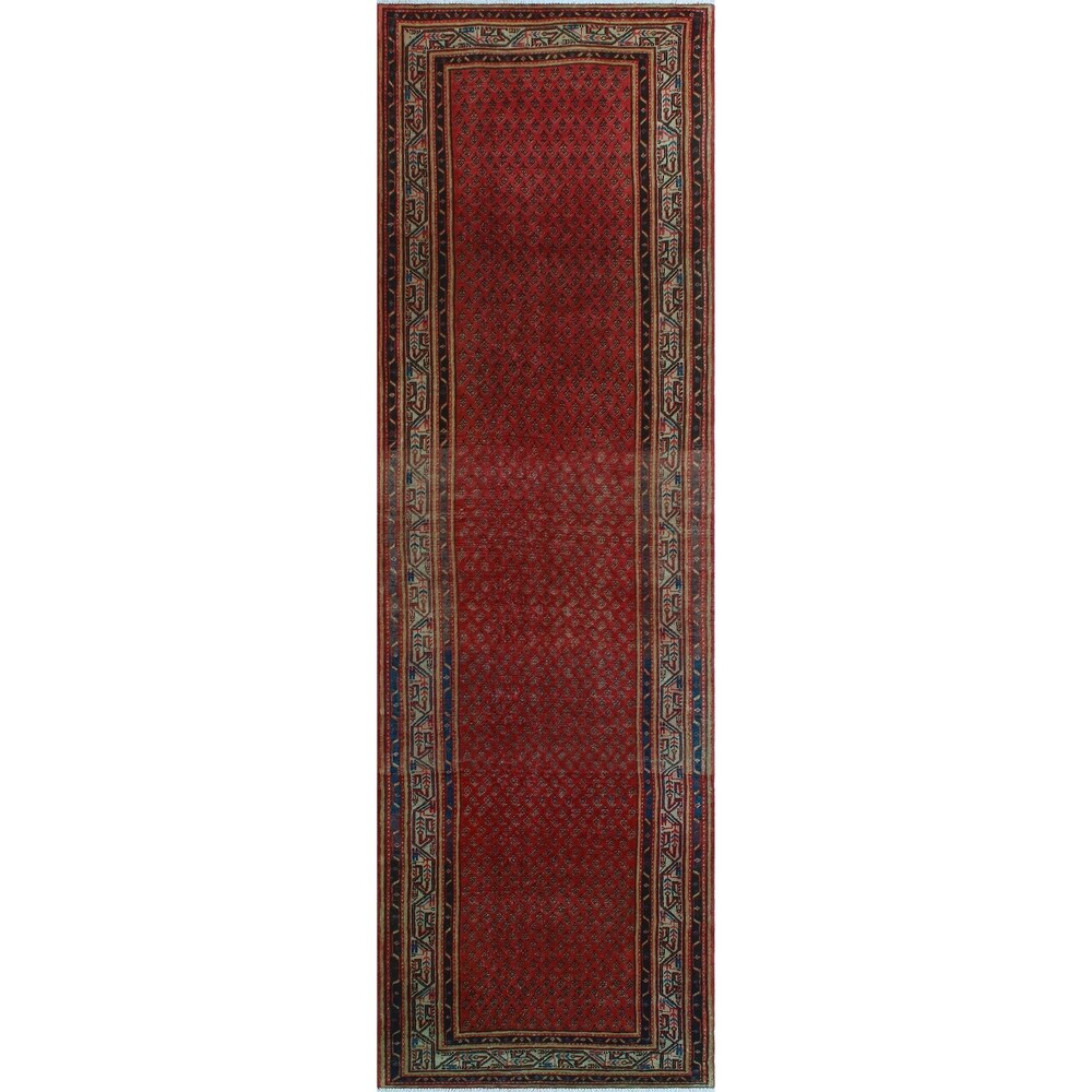 Noori Rug Vintage Distressed Wendell Red/Ivory Runner - 3'5" x 11'4"