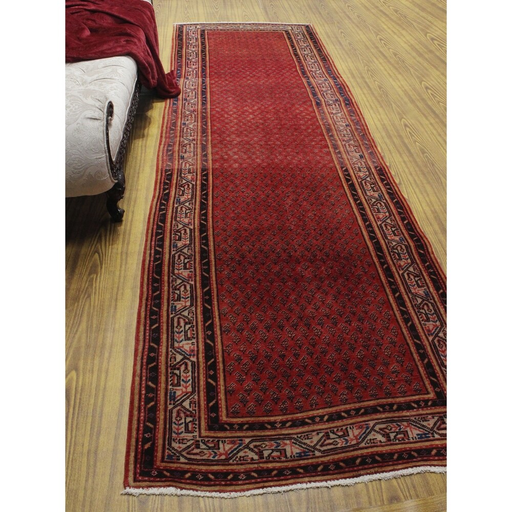 Noori Rug Vintage Distressed Wendell Red/Ivory Runner - 3'5" x 11'4"