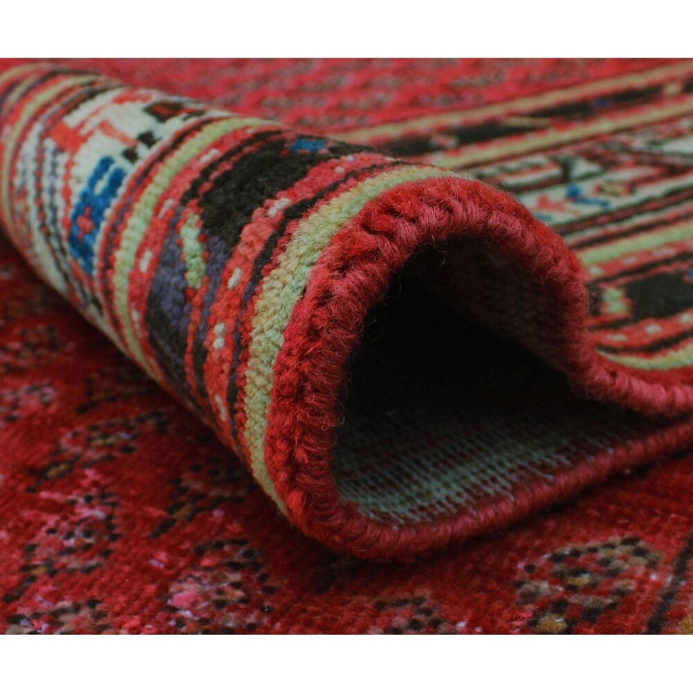 Noori Rug Vintage Distressed Wendell Red/Ivory Runner - 3'5" x 11'4"