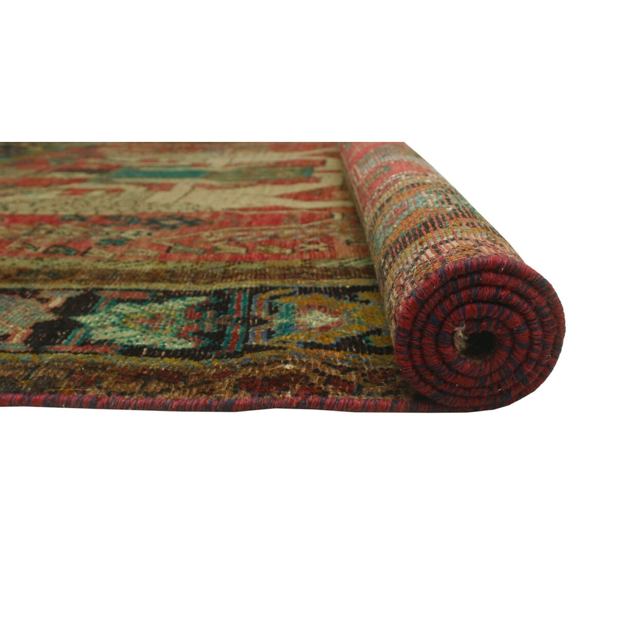 Noori Rug Vintage Distressed Ziba Rose/Beige Rug - 5'1" x 8'0"