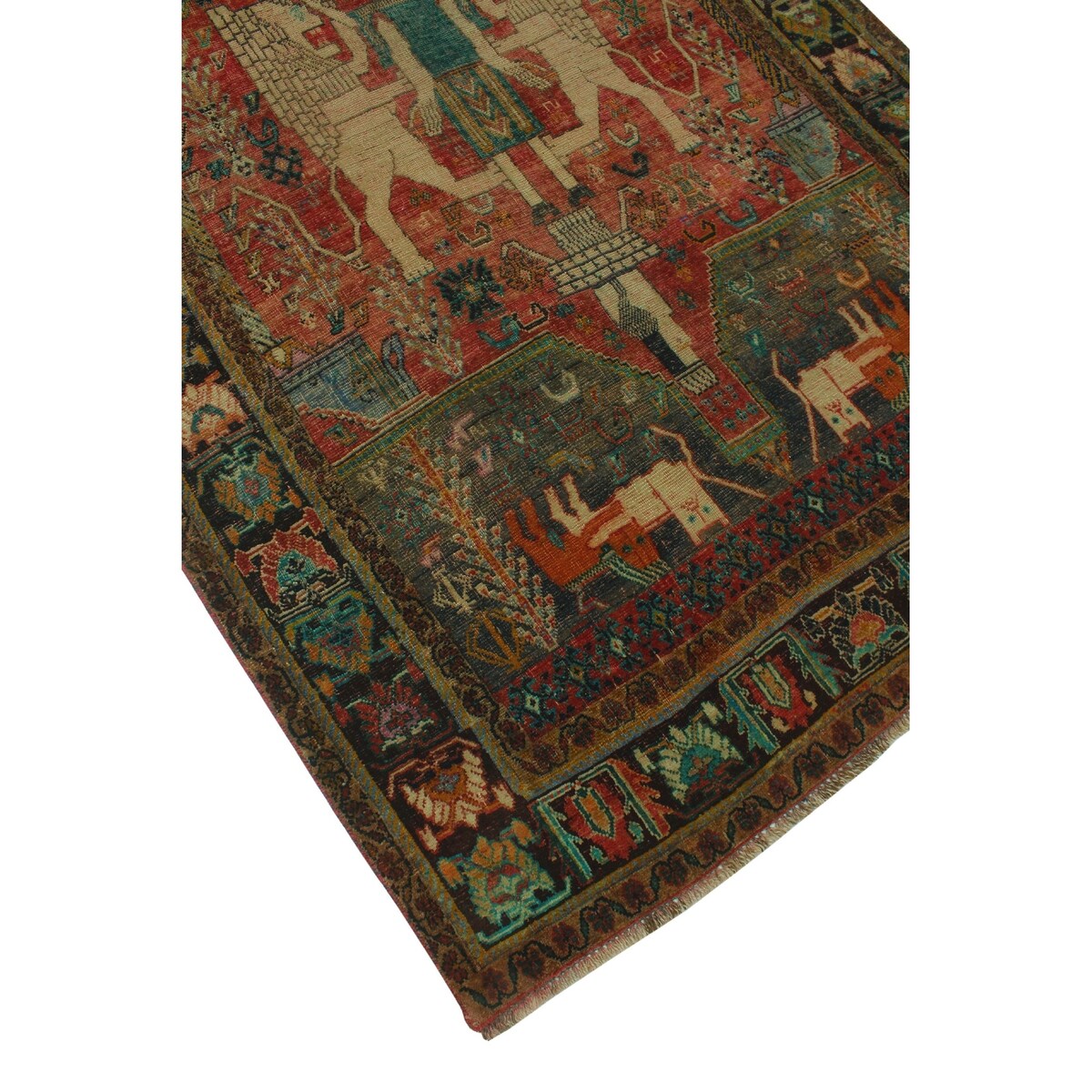 Noori Rug Vintage Distressed Ziba Rose/Beige Rug - 5'1" x 8'0"