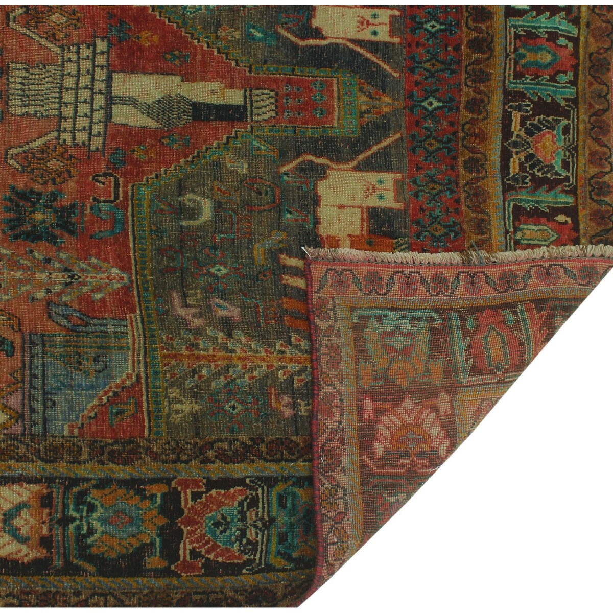 Noori Rug Vintage Distressed Ziba Rose/Beige Rug - 5'1" x 8'0"